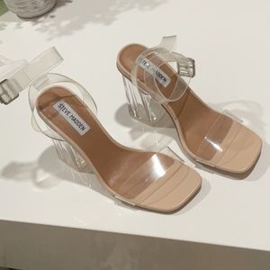 Steve Madden Steve Madden 4 inch open toe clear heel brand new